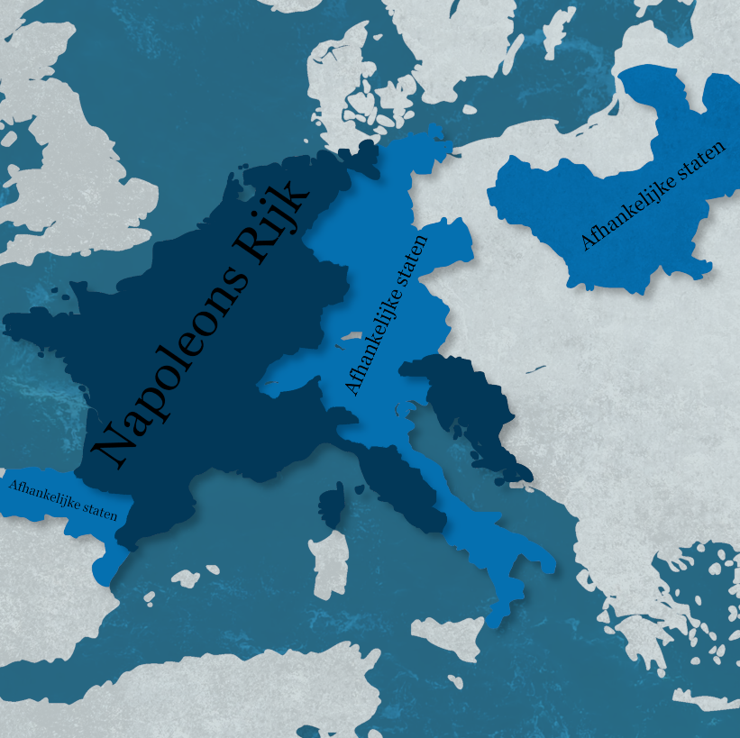 Decoratieve kaart van Napoleon zijn Rijk